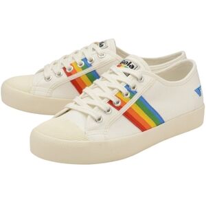 Gola White Sneakers with Rainbow Stripe